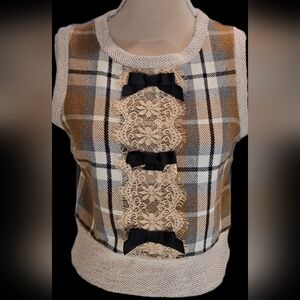 Small Reath & Wren Layered Plaid Sweater Vest by Anthropologie